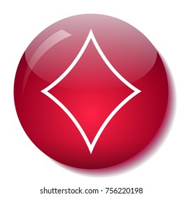 Diamond glass button vector illustration