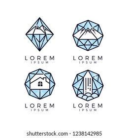 Diamond Glass Logo Set
