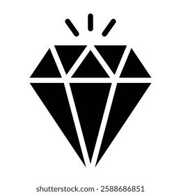 Diamond Glyph Icon Design For Personal And Commercial Use