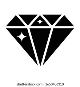 Diamond glyph isolated vector icon