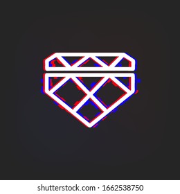 Icono de la garganta de diamante. Línea delgada simple, contorno vectorial de iconos web para ui y ux, sitio web o aplicación móvil