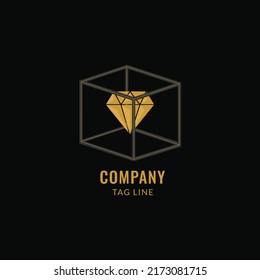 Diamond Gold Box Modern Animated Logo Stock Vector (Royalty Free ...