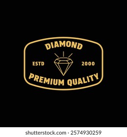 diamond gold logo design concept vintage retro label