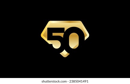 Diamond Gold Number Elegant Fashion Logo