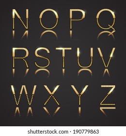 Diamond and Gold Uppercase Letters - Set 2