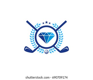 Diamond Golf Icon Logo Design Element