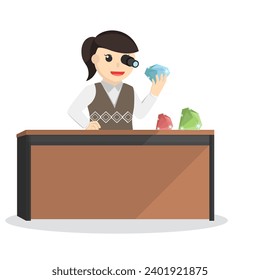 Diamond grader Checking A Diamond