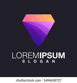 diamond gradient color logo design