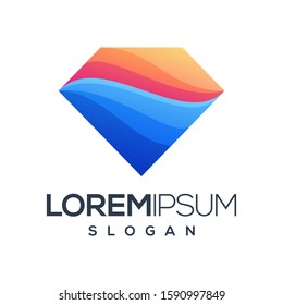 diamond gradient color logo design