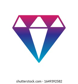 Diamond gradient line style icon design of Gem jewelry stone brilliant crystal precious treasure and luxury theme Vector illustration