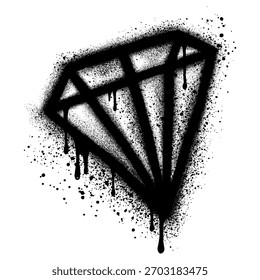 Graffiti de diamantes con pintura en aerosol negra. Ilustración vectorial.
