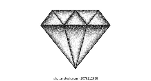 Diamond grain pattern vector background. Black noise stipple dots brilliant. Sand grain effect. Dots grunge banner. Abstract noise diamond pattern. Stipple circles texture brilliant. Dotted vector
