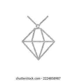 Diamond grey sketch vector icon. Brilliant, diamond line icon. Linear style sign for mobile concept