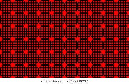 diamond and grid block seamless geometric pattern, red and black rectangular block, seamless pattern, Abstract seamless geometric pattern. Geometric grid texture with plus cross grid sign