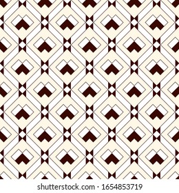 Diamond grid seamless pattern. Ethnic, tribal surface print. Geometric ornament. Repeated rhombuses background. Ornamental folk wallpaper. Geo vector abstract illustration