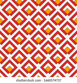 Diamond grid seamless pattern. Ethnic, tribal surface print. Geometric ornament. Repeated rhombuses background. Ornamental folk wallpaper. Geo vector abstract illustration