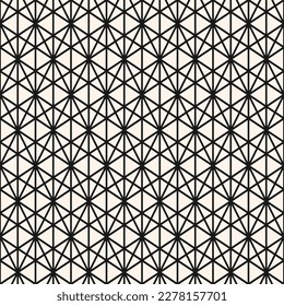 Diamond grid vector seamless pattern. Abstract geometric monochrome texture with thin diagonal cross lines, diamonds, rhombuses, triangles, mesh, lattice, grill. Simple background. Repeat geo design
