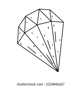 Diamond in hand drawn doodle style isolated on white background. Use it for greeting cards and logo.