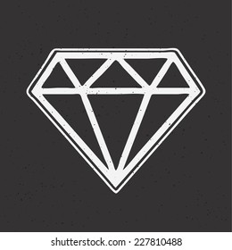 "Diamond" hand drawn old school tattoo vector illustration