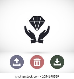 Diamond in the hand icon