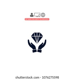 Diamond in the hand icon