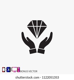 Diamond in the hand icon