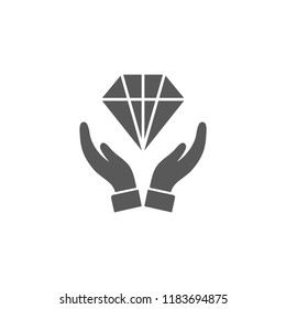 Diamond in the hand icon