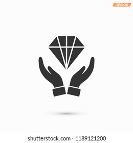 Diamond in the hand icon