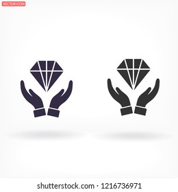 Diamond in the hand icon