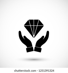 Diamond in the hand icon