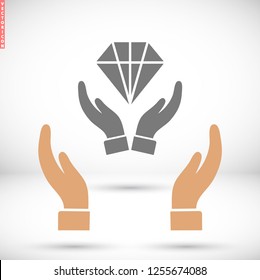 Diamond in the hand icon