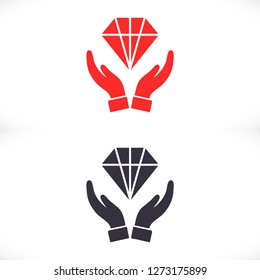 Diamond in the hand icon