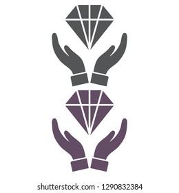Diamond in the hand icon
