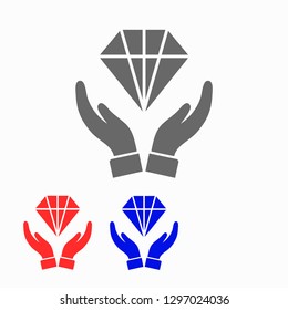 Diamond in the hand icon