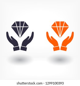 Diamond in the hand icon