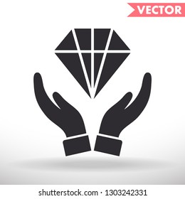 Diamond in the hand icon