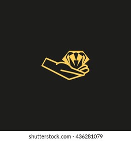 diamond, hand, icon