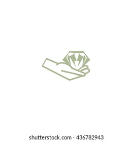 diamond, hand, icon