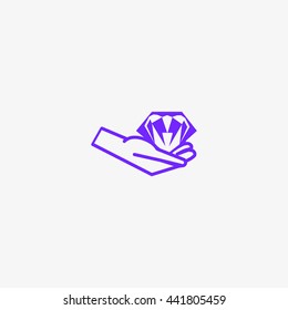 diamond, hand, icon