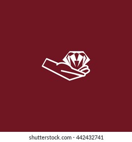 diamond, hand, icon