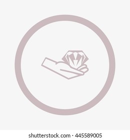 diamond, hand, icon