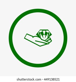 diamond, hand, icon