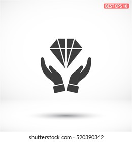 Diamond in the hand icon