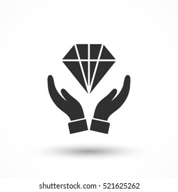 Diamond in the hand icon