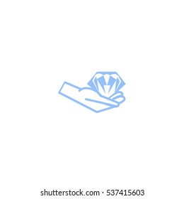 diamond, hand, icon