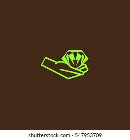 diamond, hand, icon