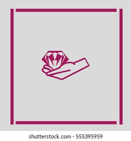 diamond, hand, icon