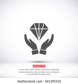 Diamond in the hand icon