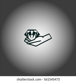 diamond, hand, icon
