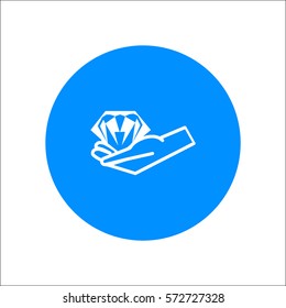 diamond, hand, icon
